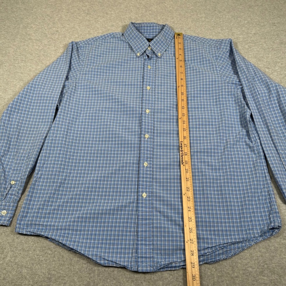 Ralph Lauren Plaid Button Down Mens XL Blue Long Sleeve Preppy Officewear - Picture 5 of 7